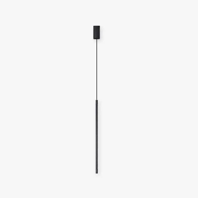 Minimalistische lineaire LED-hanglamp naast het bed