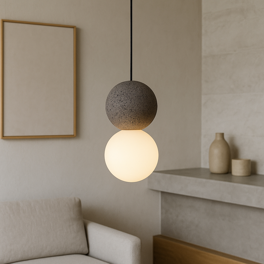 Lampa wisząca obsydianowa