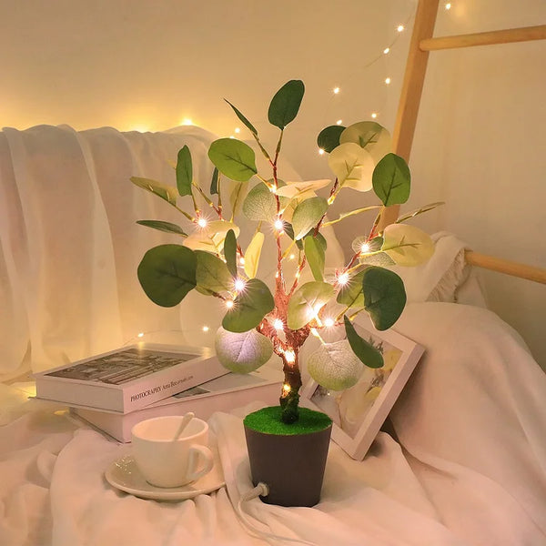 USB-nachtlamp met verlichte takken en bloemen