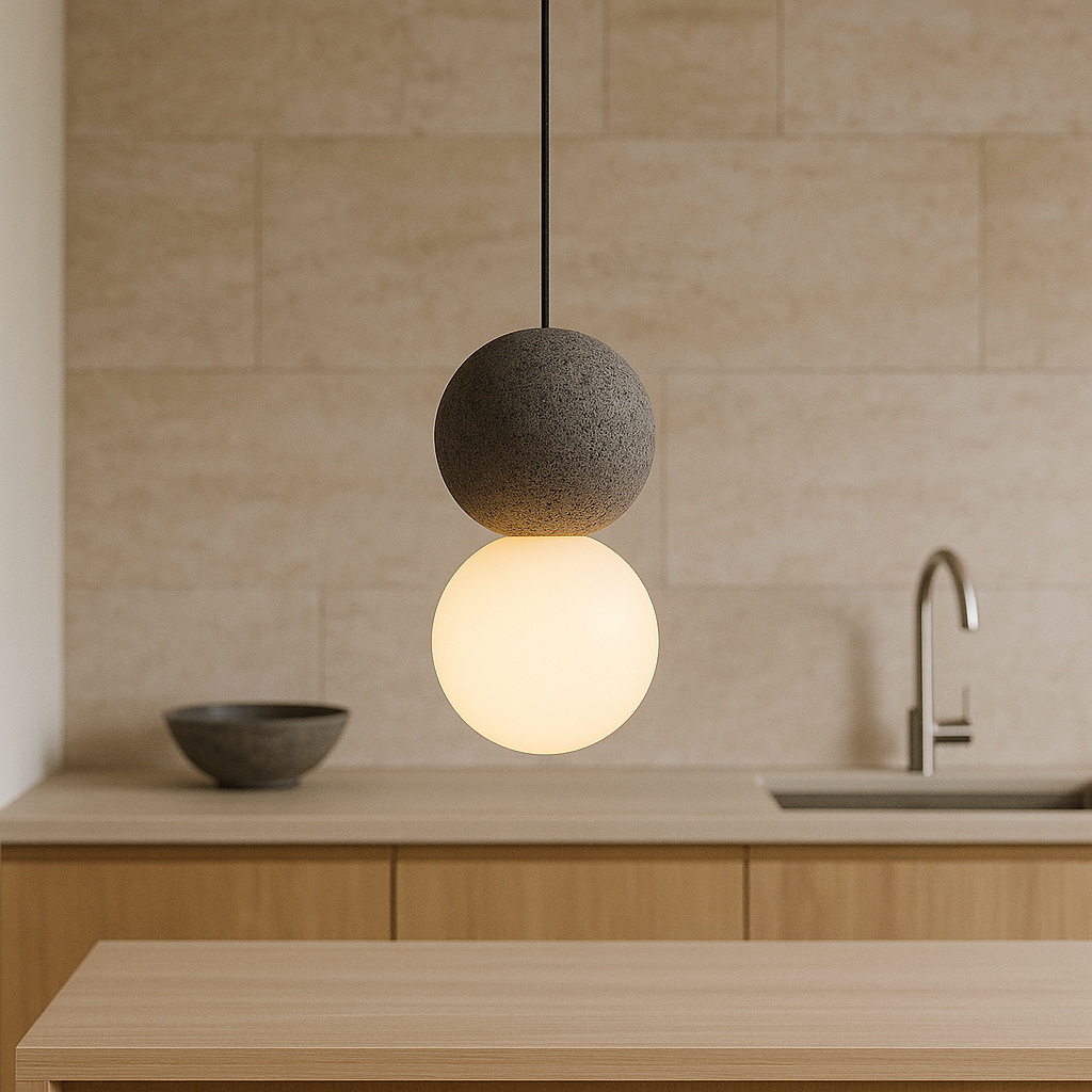 Lampa wisząca obsydianowa