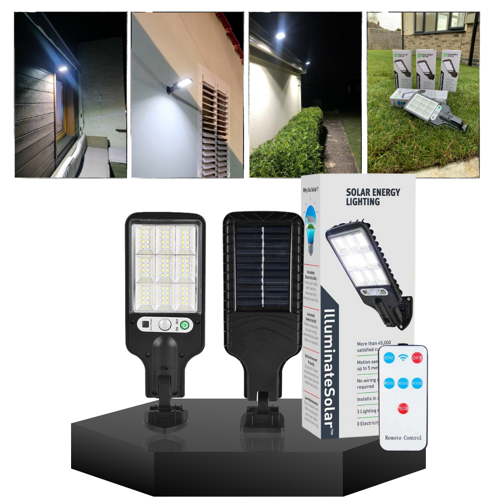 Solarowa lampa LED z panelem słonecznym i czujnikiem ruchu