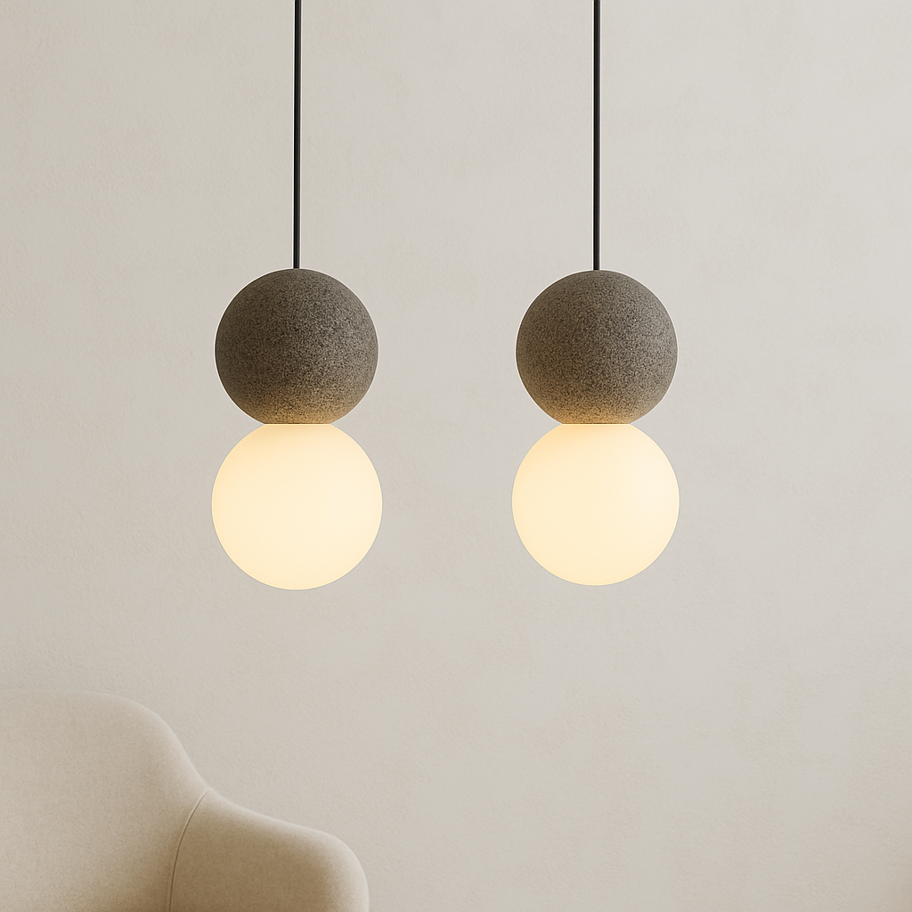 Lampa wisząca obsydianowa