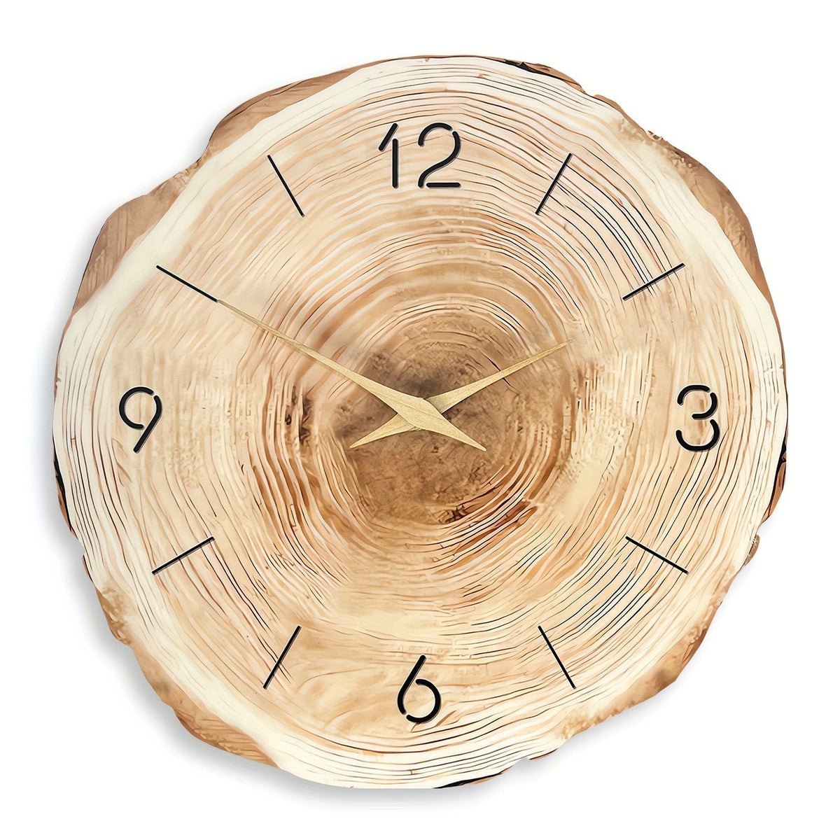 Elegante wandklok met stil uurwerk en natuurlijke textuur