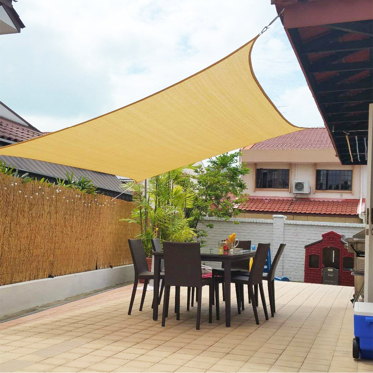 Voile d'ombrage solaire pour jardin protection terrasse UV