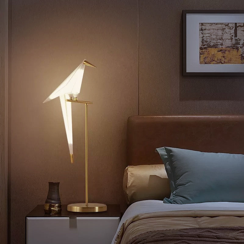Estetyczna magnetyczna lampa ścienna origami w kształcie ptaka