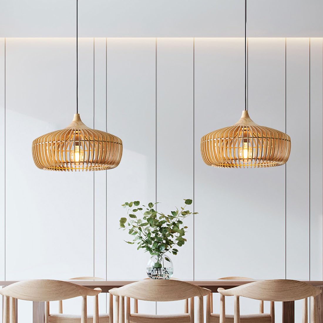 Drewniana lampa wisząca w stylu japońskim