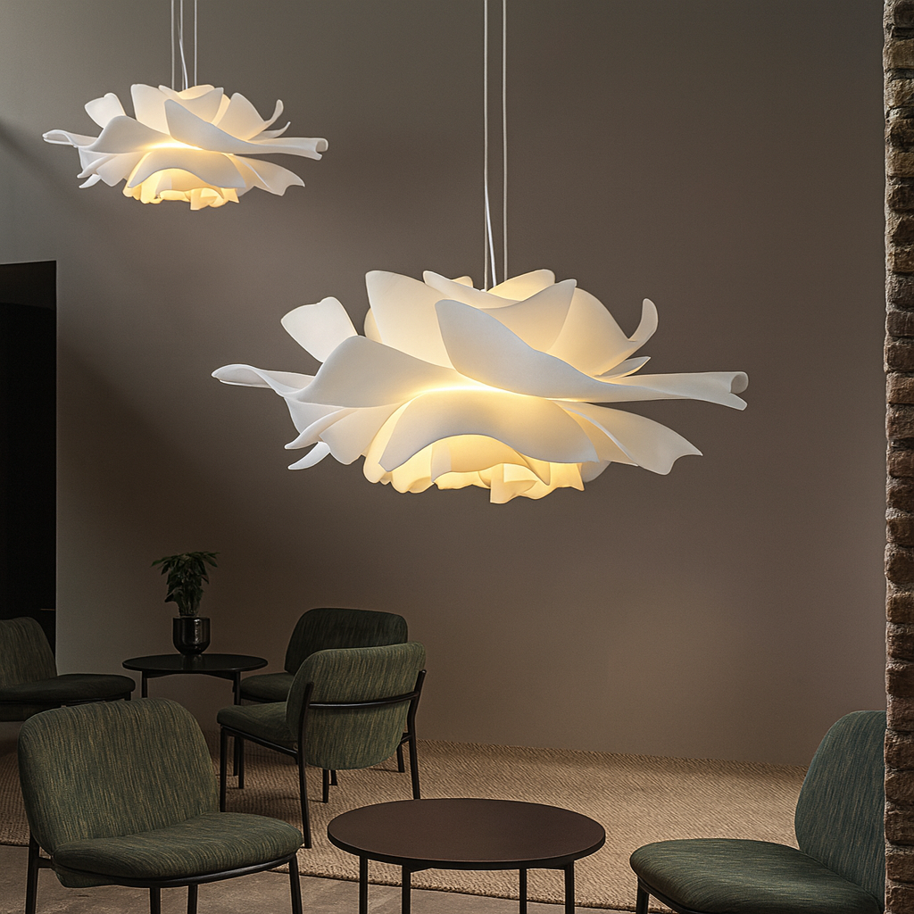 Artystyczna lampa wisząca z motywem kwiatowym