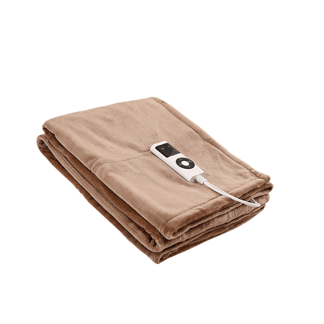 Soft electric blanket with nine heat levels and a remote control