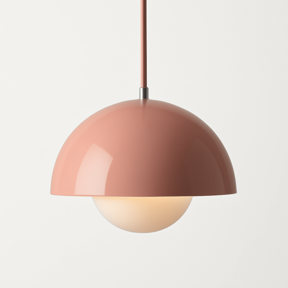 Lustre suspendu minimaliste multicolore en forme de demi-dôme  