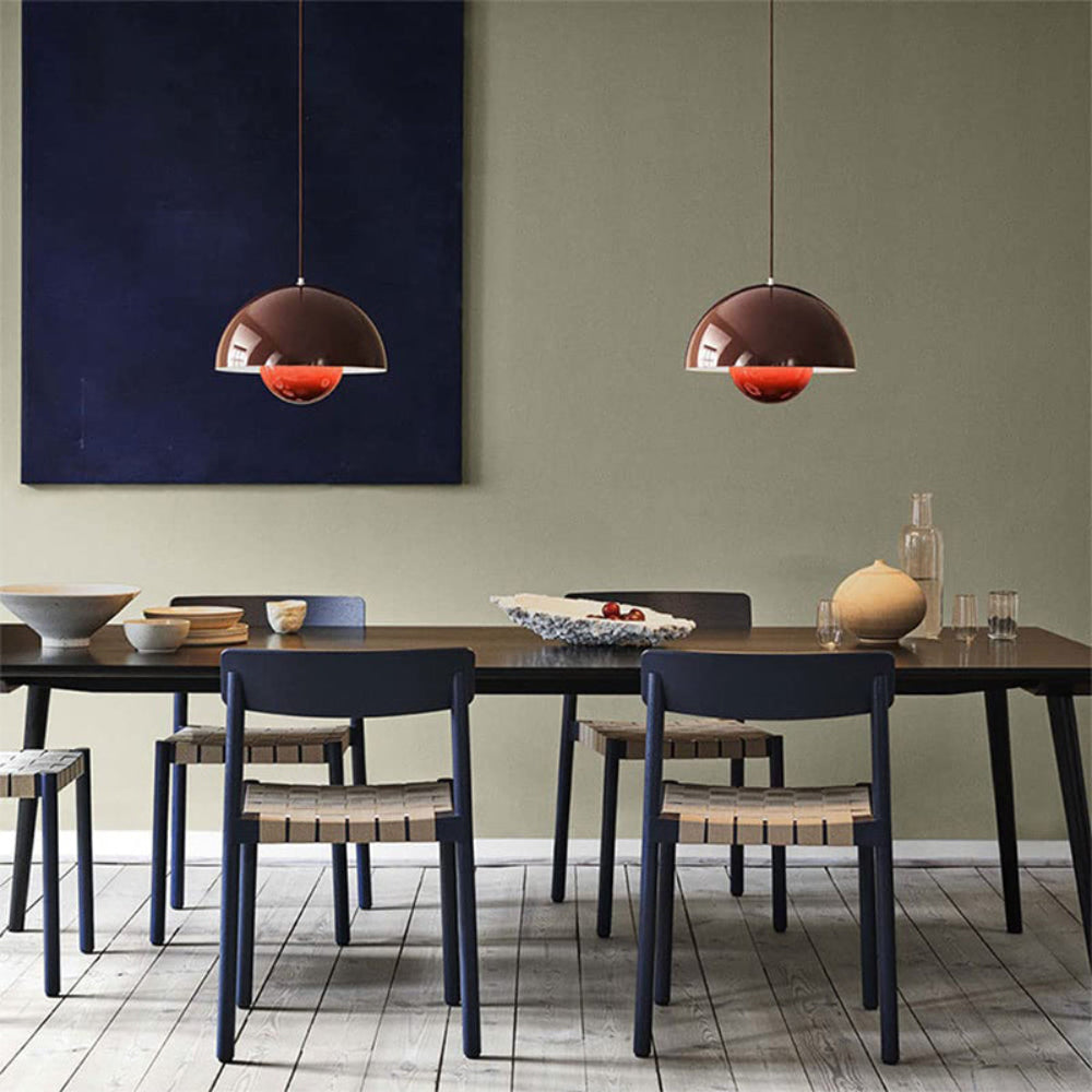 Lustre suspendu minimaliste multicolore en forme de demi-dôme  