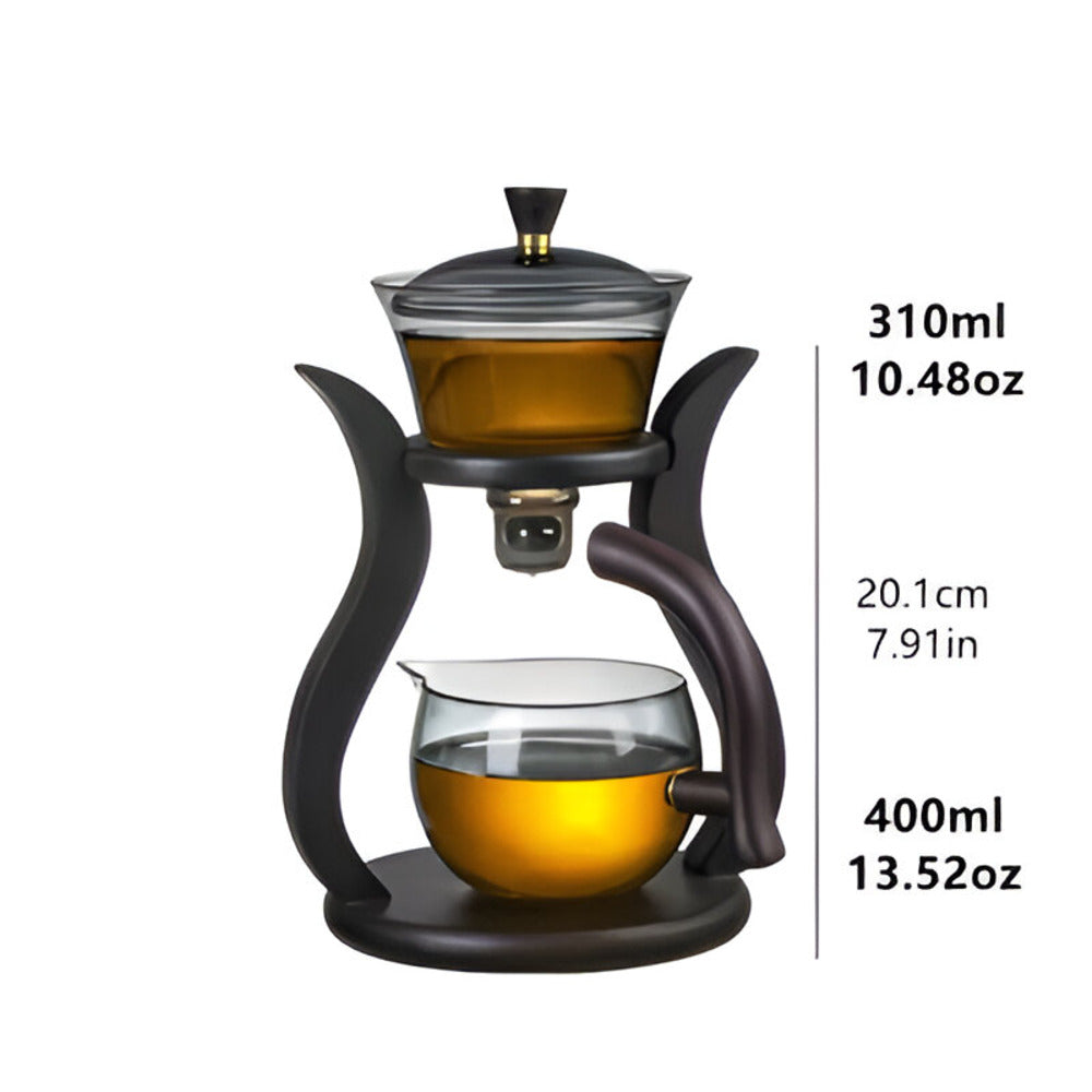 Infuseur à thé en verre avec support en bois