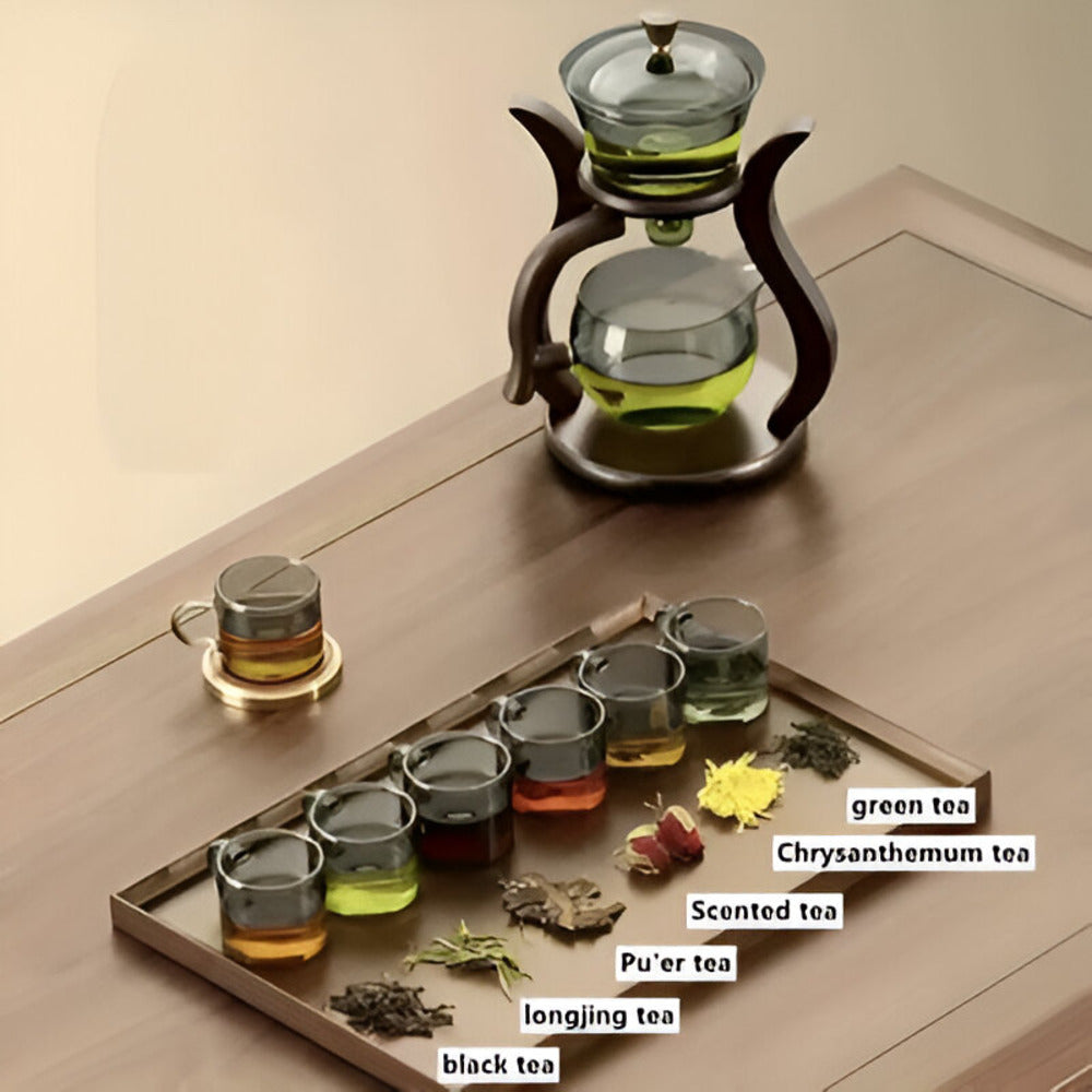 Infuseur à thé en verre avec support en bois