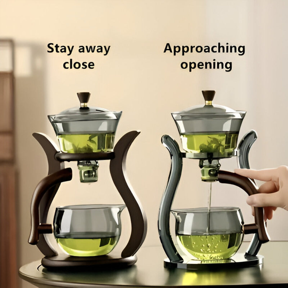 Infuseur à thé en verre avec support en bois