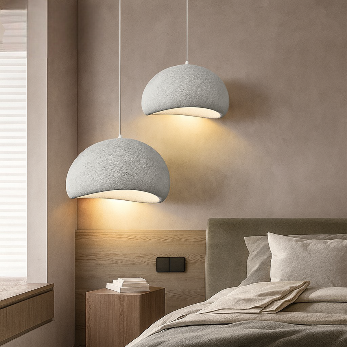 Wisząca Lampa Kopułowa w Stylu Wabi-Sabi
