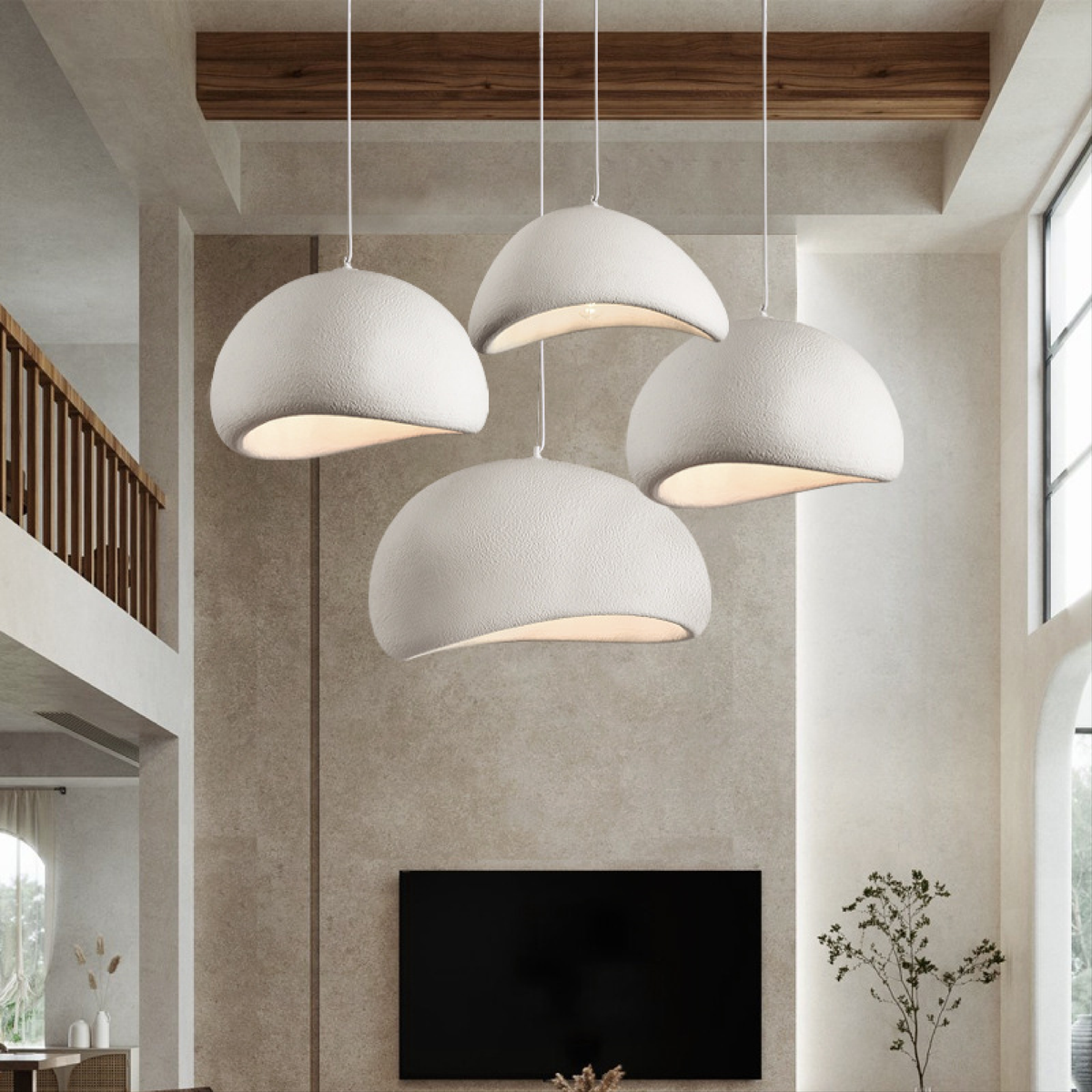 Wisząca Lampa Kopułowa w Stylu Wabi-Sabi