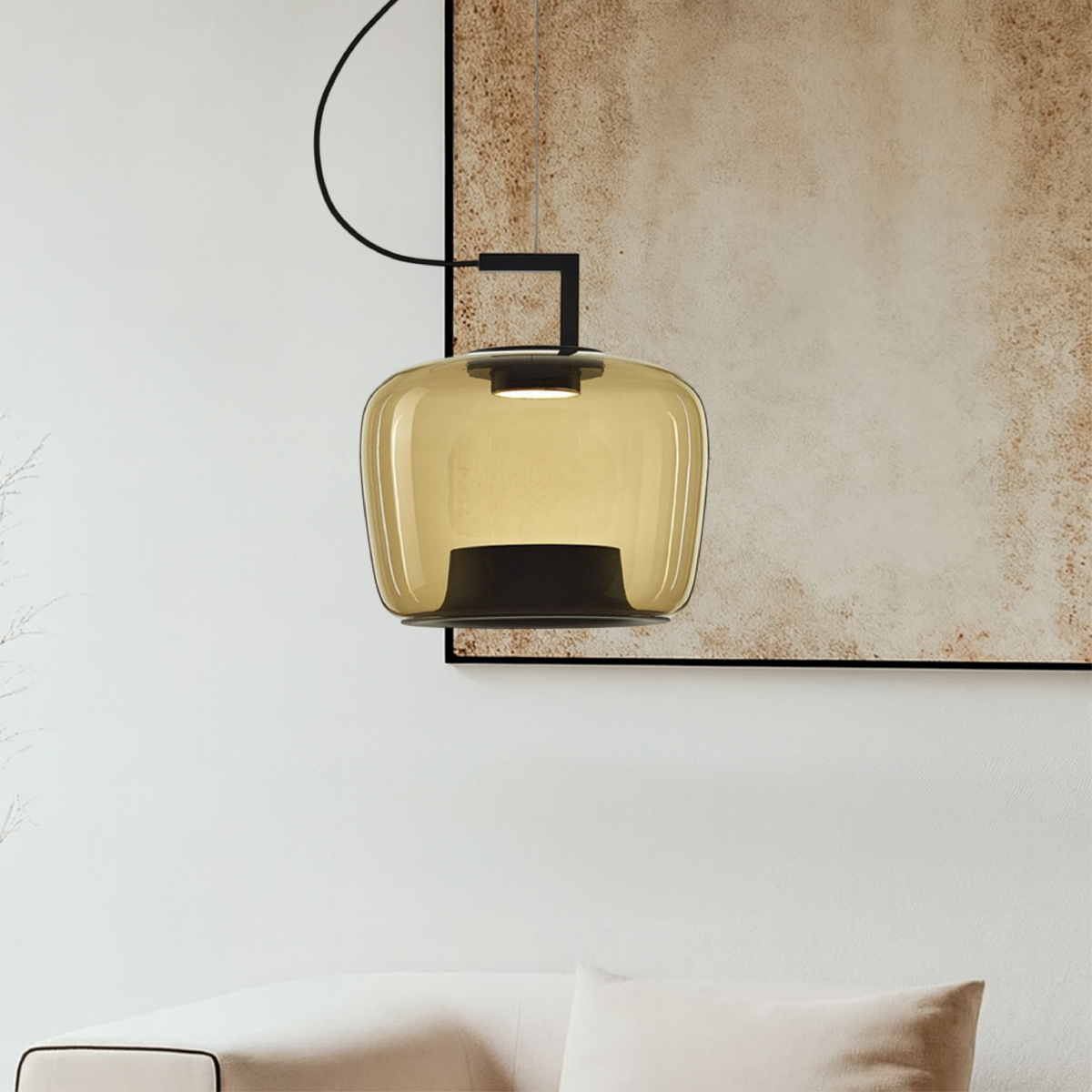 Klasyczna szklana lampa wisząca