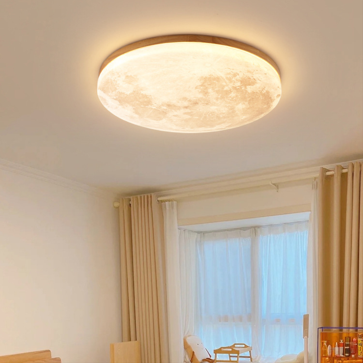 Nowoczesna lampa sufitowa w kształcie księżyca