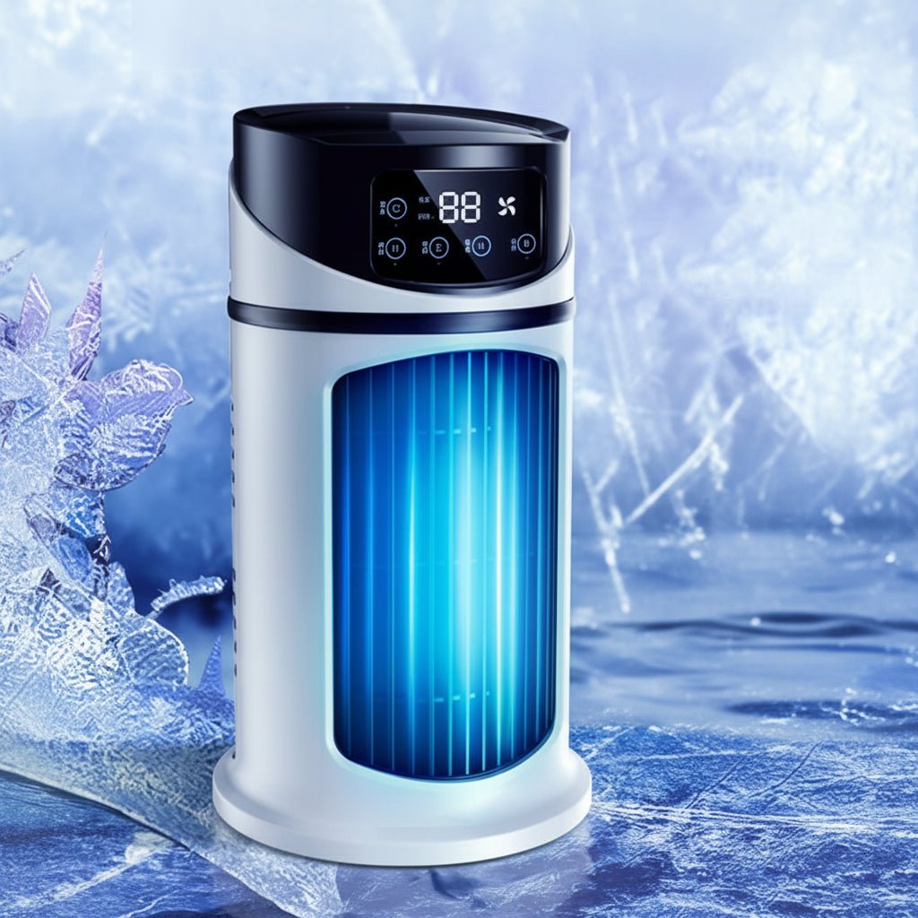 Przenośny klimatyzator ewaporacyjny z wentylatorem i nawilżaczem – zasilanie USB