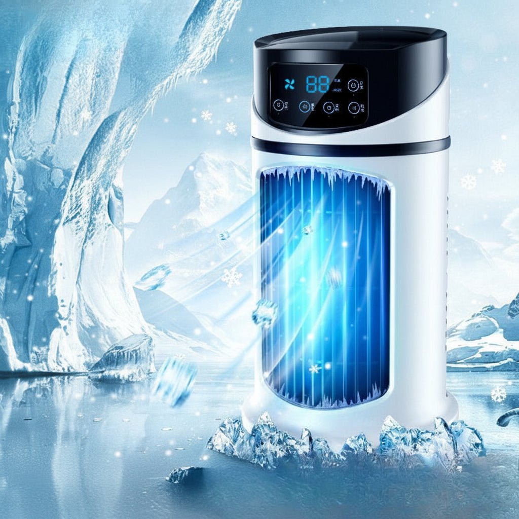 Przenośny klimatyzator ewaporacyjny z wentylatorem i nawilżaczem – zasilanie USB