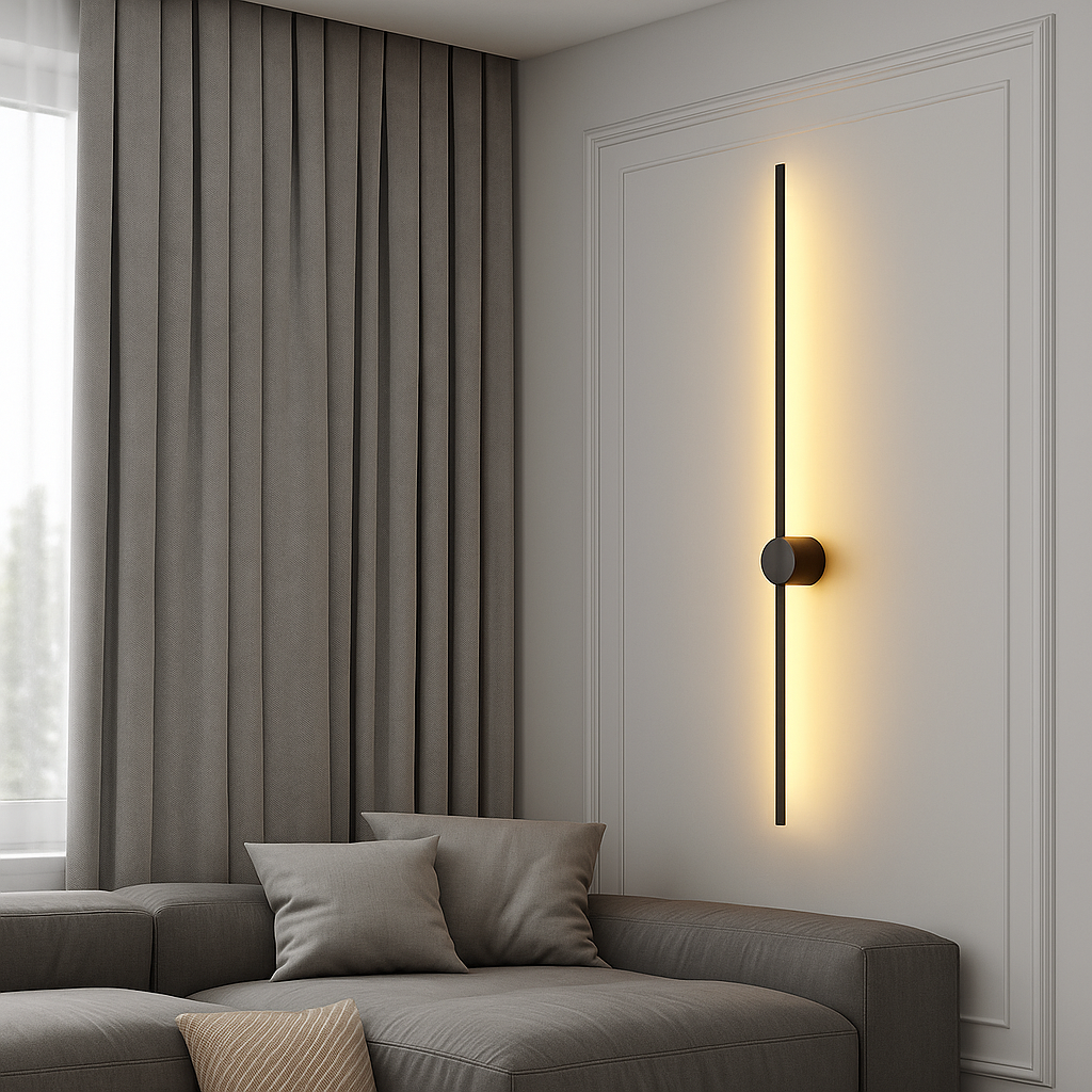 Minimalist linear wall sconce