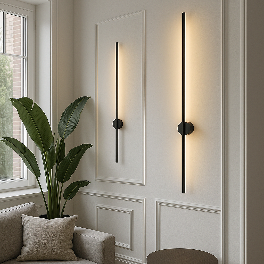 Minimalist linear wall sconce