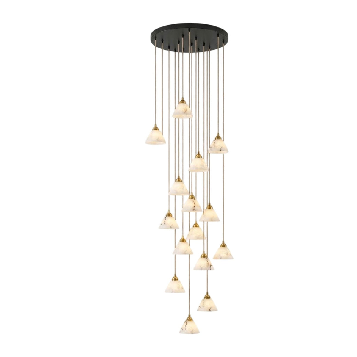 Conische hanglamp voor de hal met messingdetail