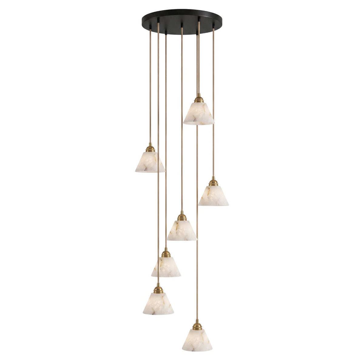 Conische hanglamp voor de hal met messingdetail