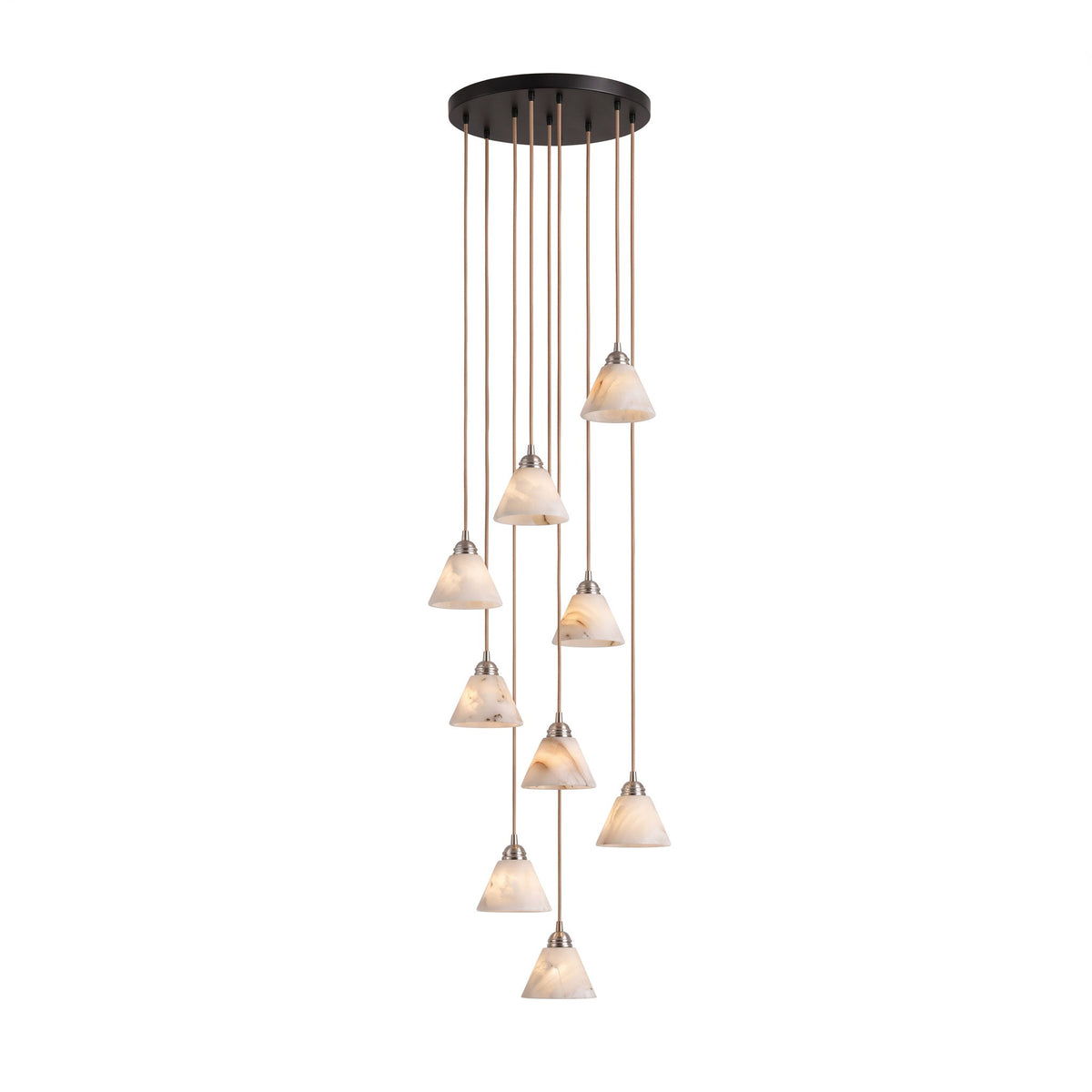 Conische hanglamp voor de hal met messingdetail