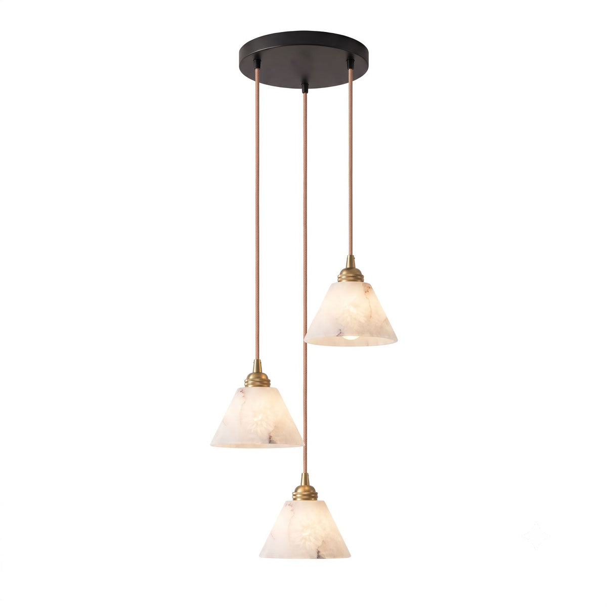Conische hanglamp voor de hal met messingdetail