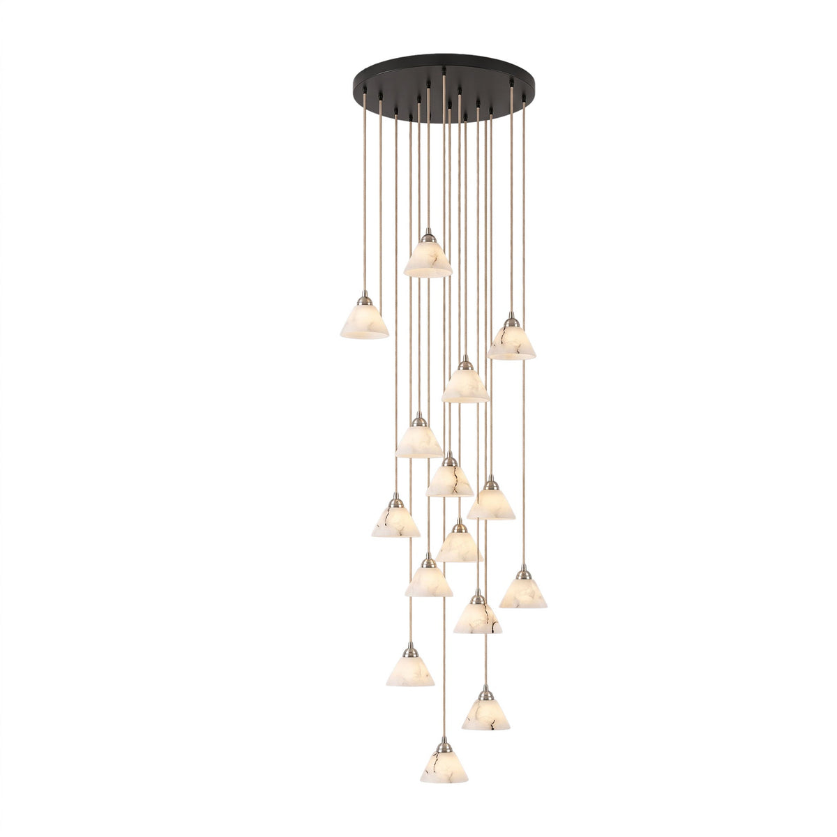 Conische hanglamp voor de hal met messingdetail