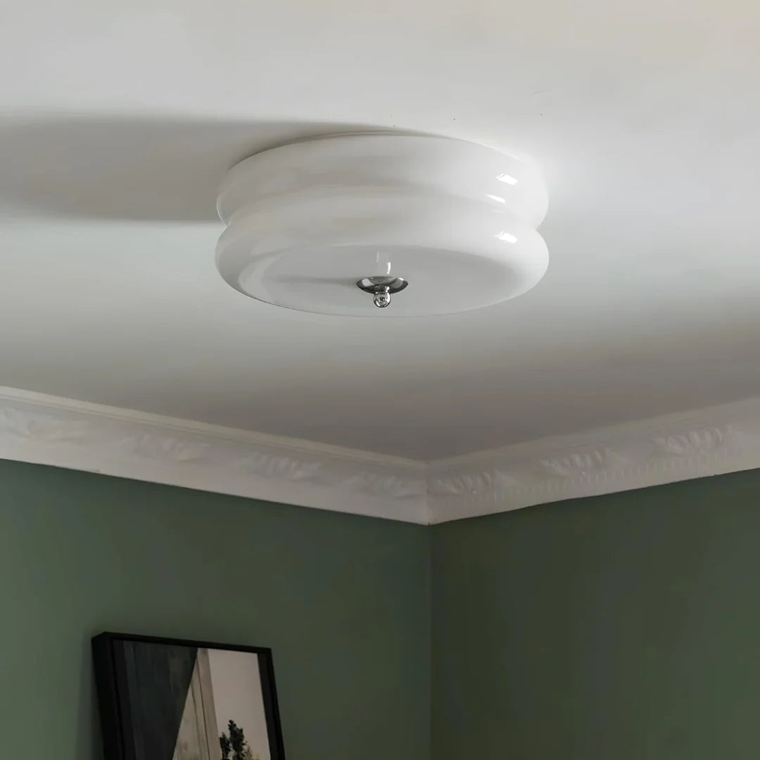 Noordse plafondlamp met gelaagde glazen lampenkap