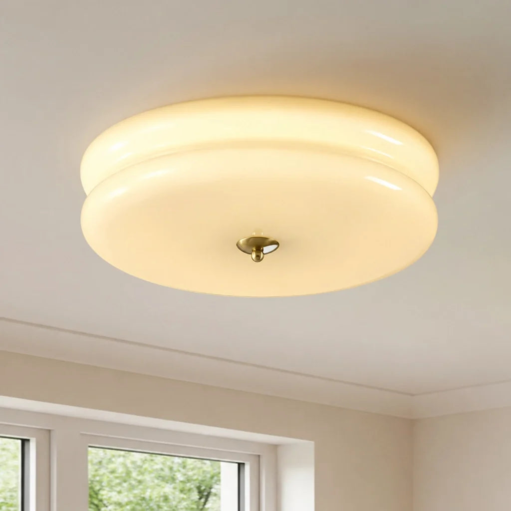 Noordse plafondlamp met gelaagde glazen lampenkap