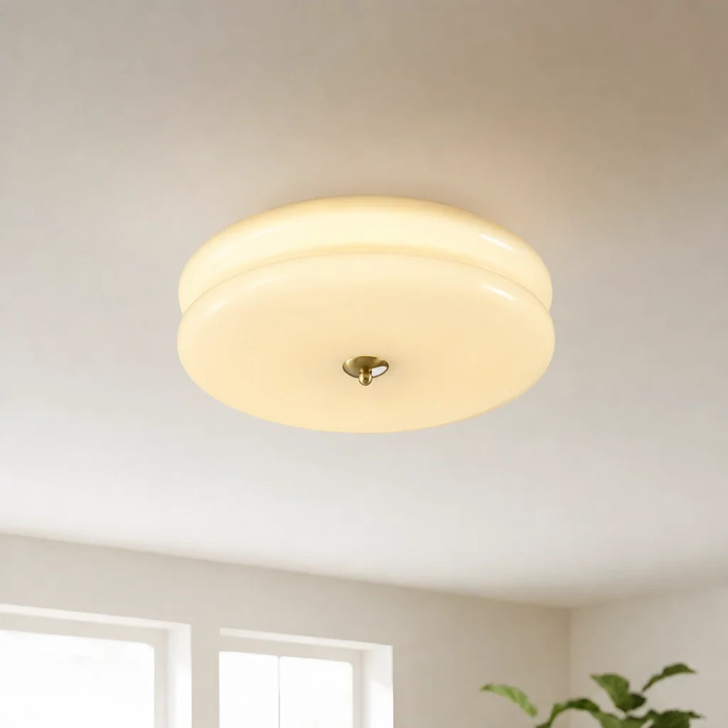 Noordse plafondlamp met gelaagde glazen lampenkap