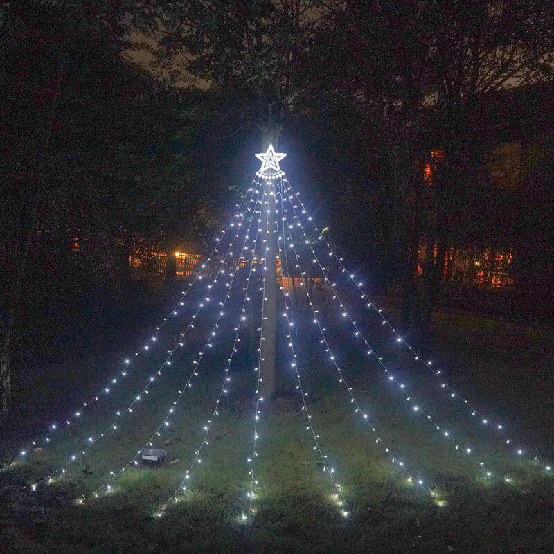 Solarna girlanda świetlna gwiazda z wiszącymi lampkami