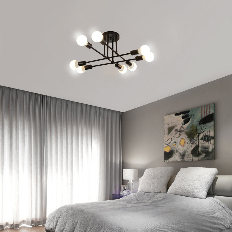 Lampa sufitowa Bauhaus z kulistymi żarówkami i rozgałęzionymi ramionami