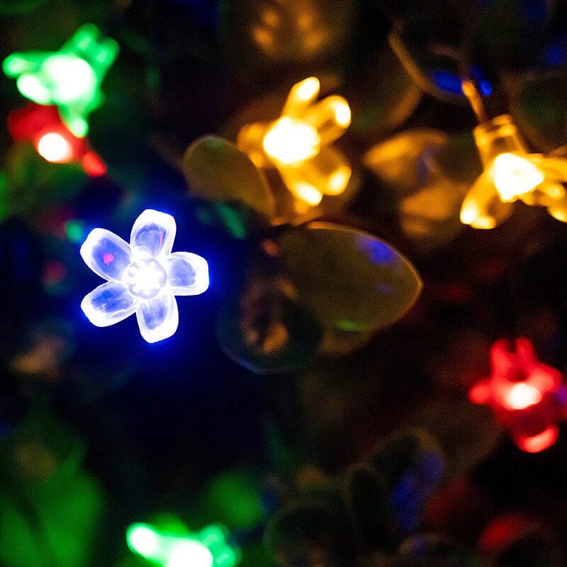 Solarna girlanda świetlna kwiaty kolorowe