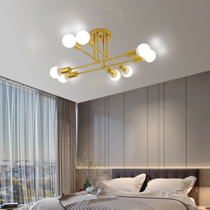 Lampa sufitowa Bauhaus z kulistymi żarówkami i rozgałęzionymi ramionami