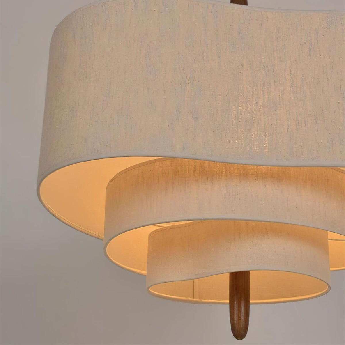 Layered round fabric hanging lamp