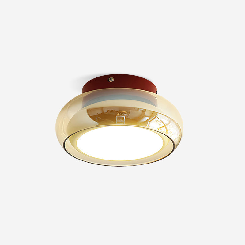 Szklana lampa sufitowa retro do montażu natynkowego