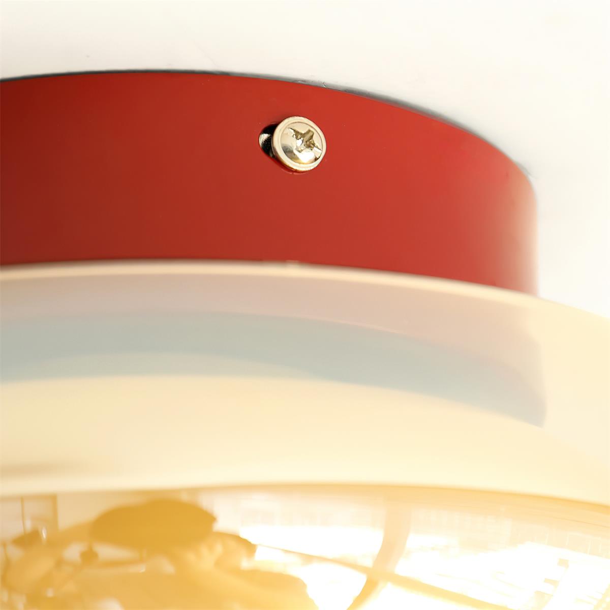 Szklana lampa sufitowa retro do montażu natynkowego