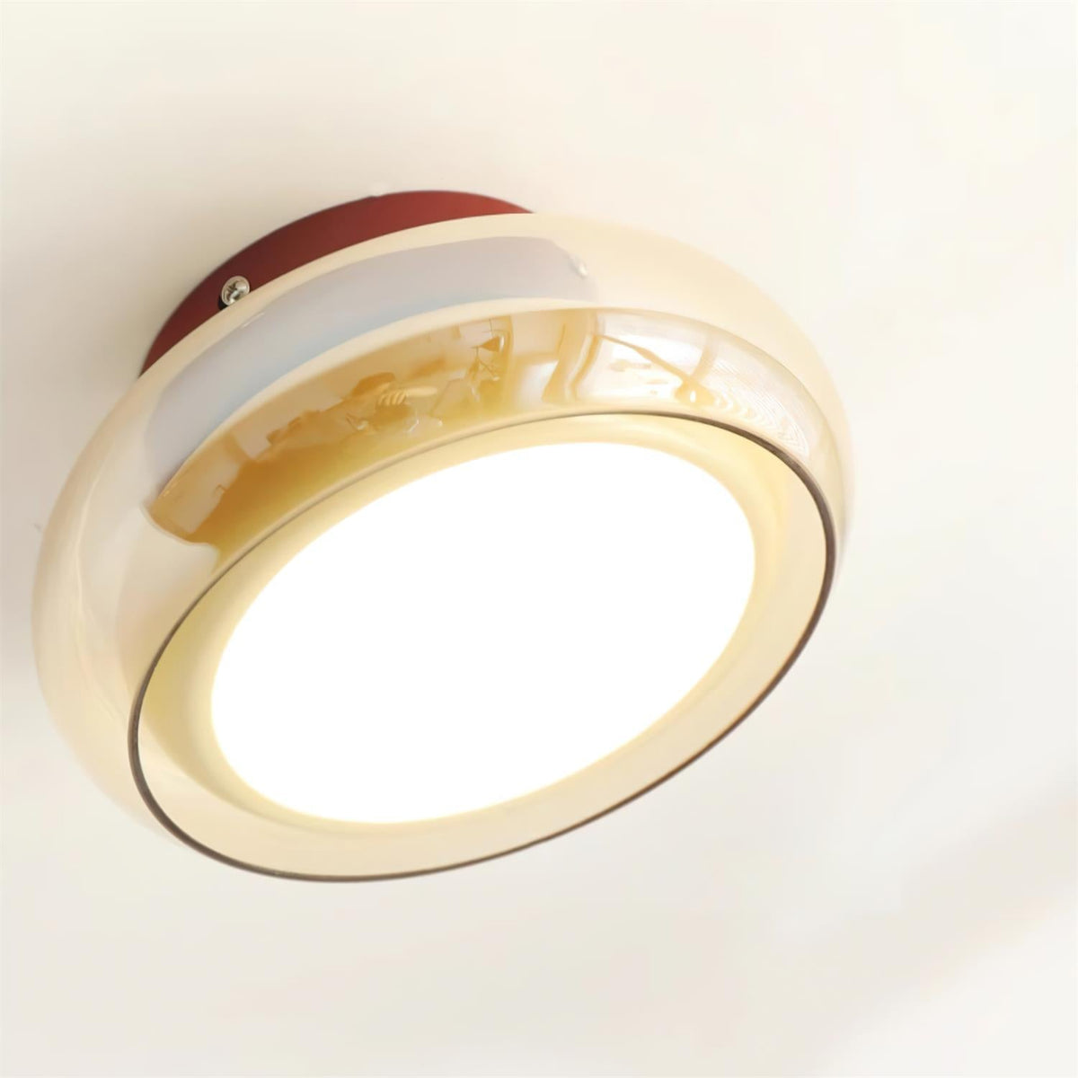 Szklana lampa sufitowa retro do montażu natynkowego