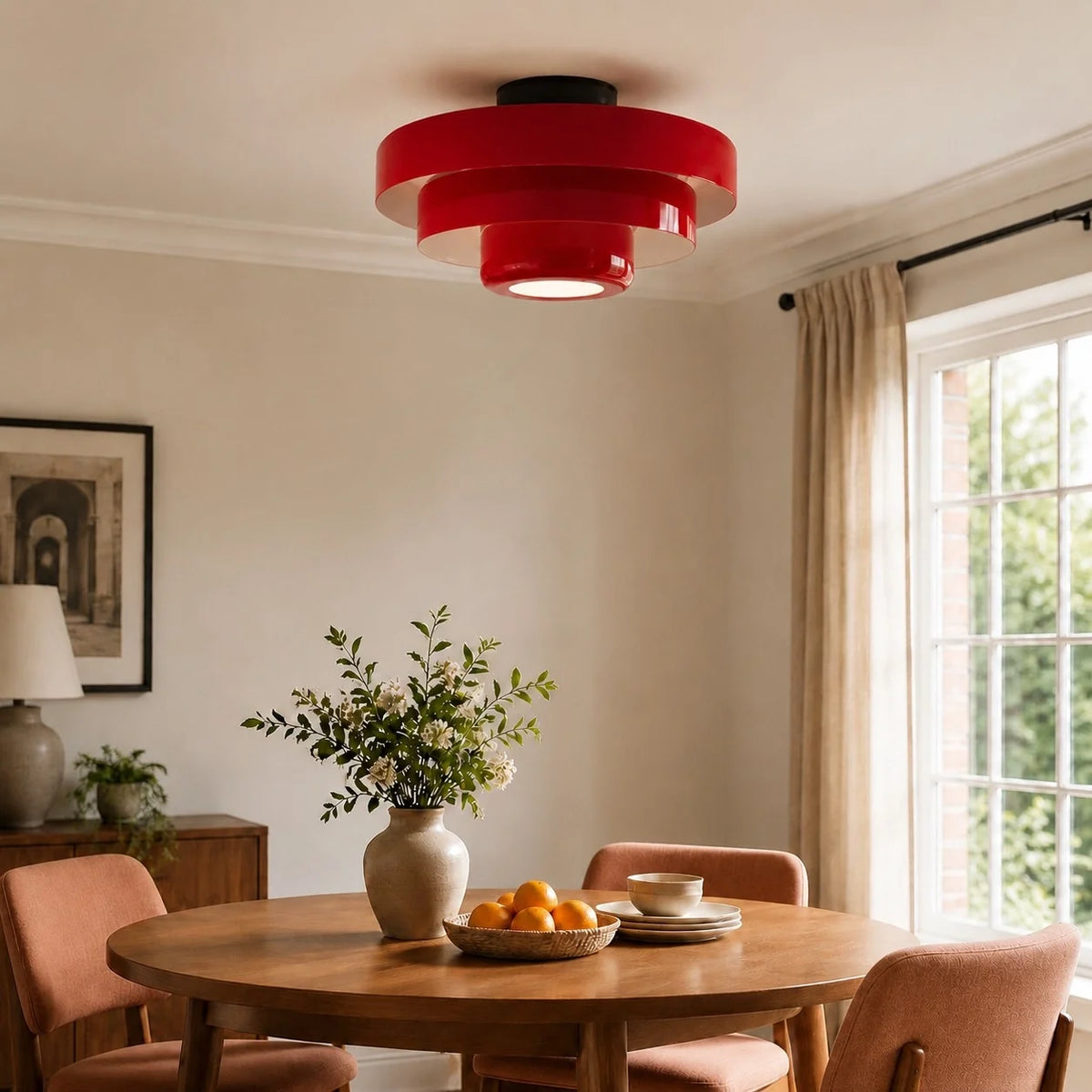 Ronde Bauhaus-plafondlamp voor Japandi-interieurs