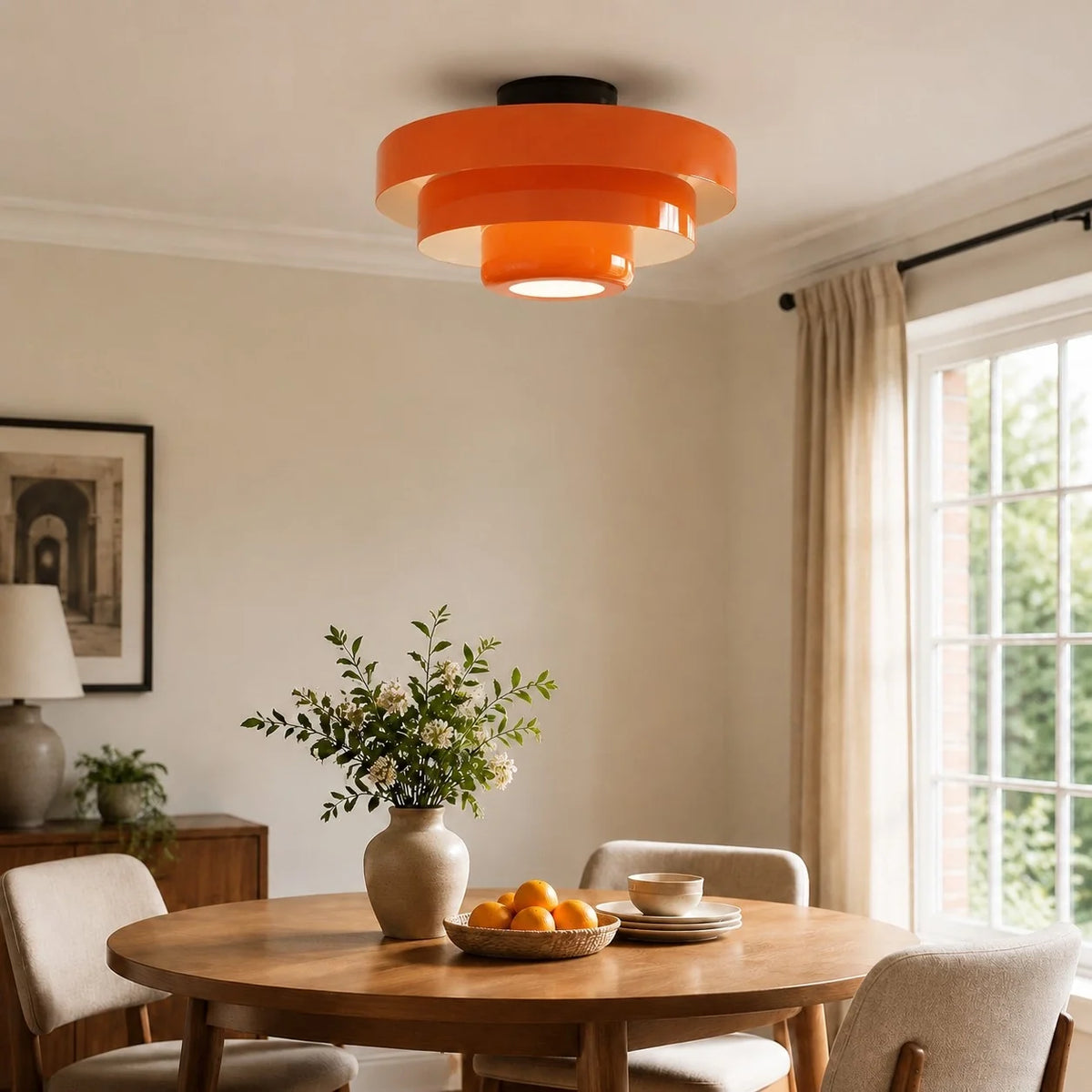 Ronde Bauhaus-plafondlamp voor Japandi-interieurs