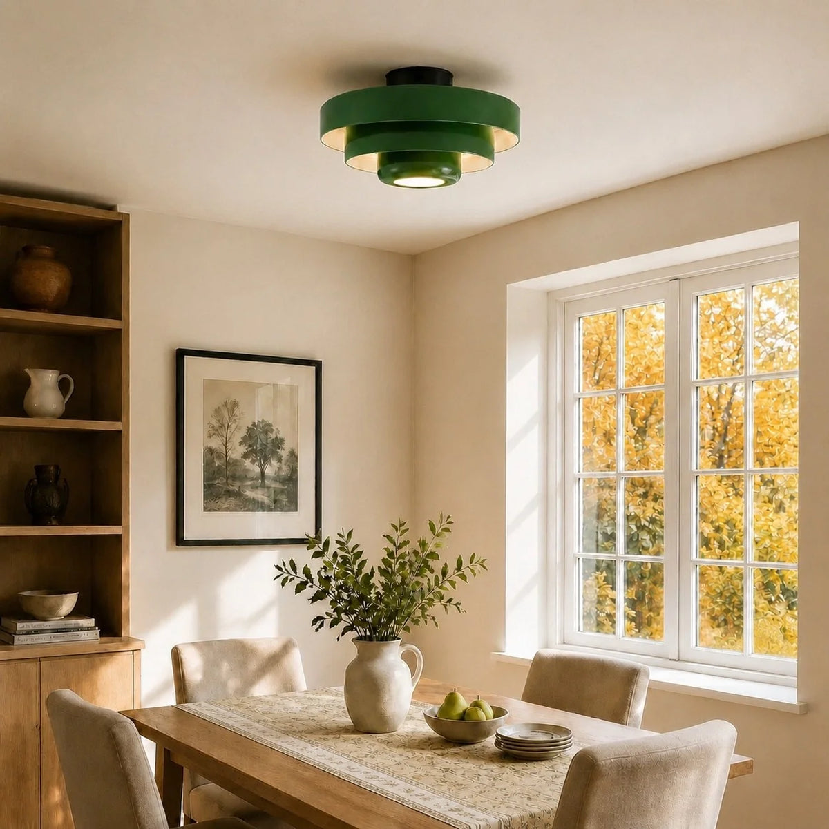 Ronde Bauhaus-plafondlamp voor Japandi-interieurs