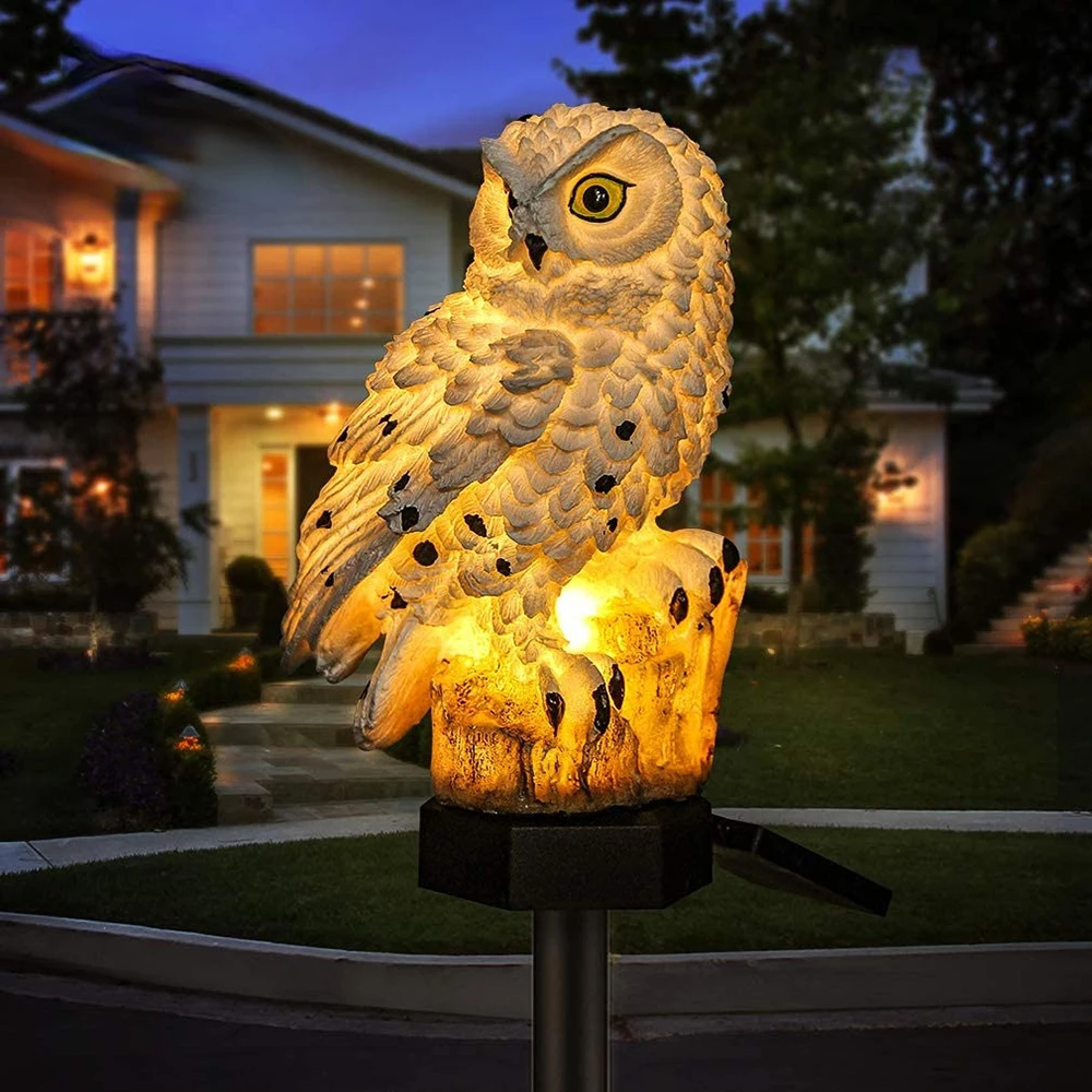 Solarne lampy ogrodowe LED w kształcie sowy zestaw 2 sztuki