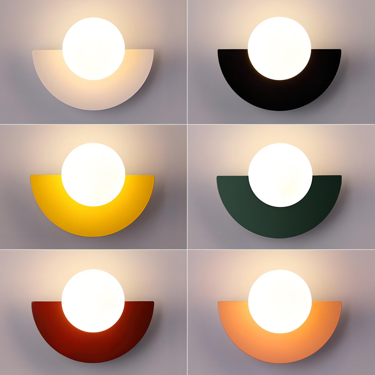 Nordic wall light with a semicircular shade