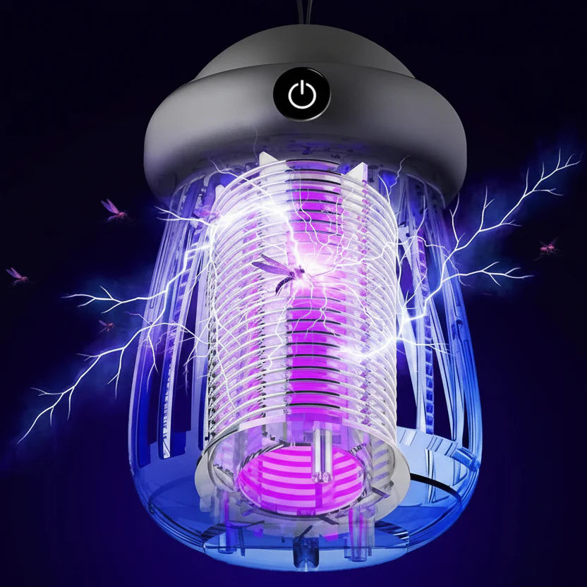 Lampa UV na komary z siatką elektryczną 3000V – ładowalna