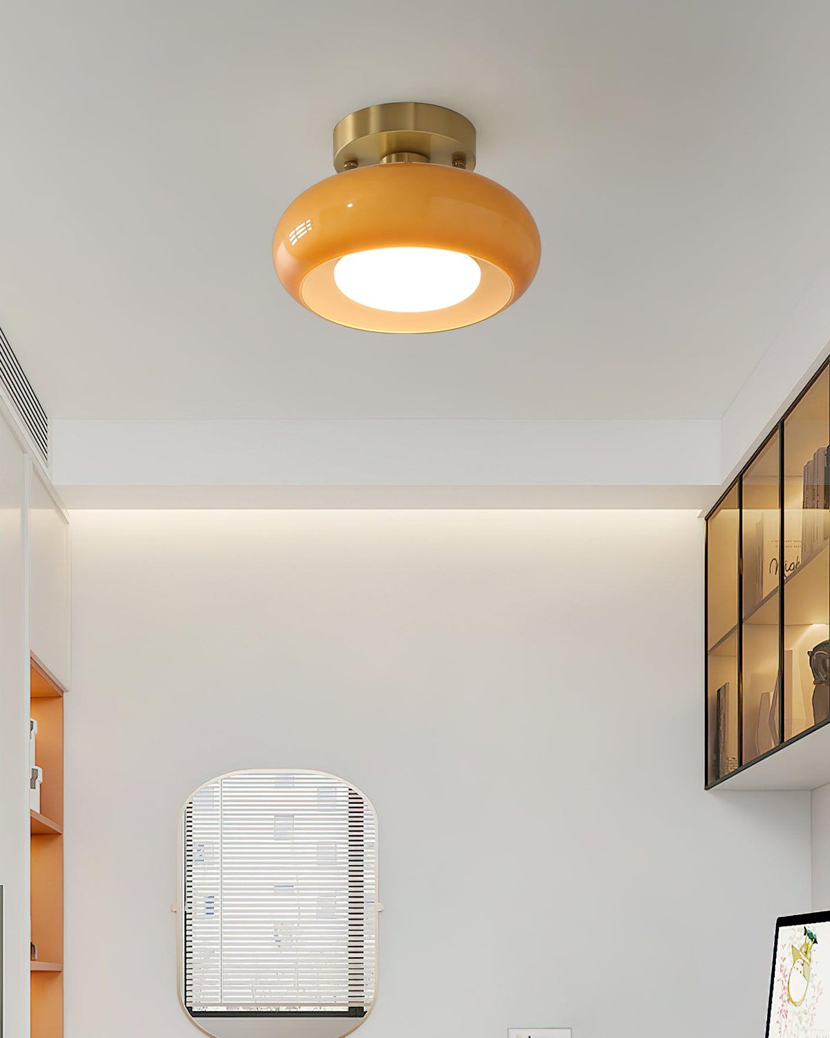 Nowoczesna lampa sufitowa ring z zaokrągloną oprawą
