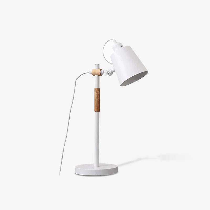 Minimalistyczna lampka na biurko z regulowanym kloszem do czytania