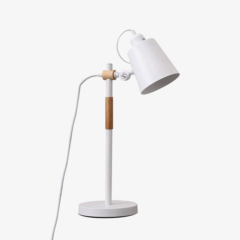 Minimalistyczna lampka na biurko z regulowanym kloszem do czytania